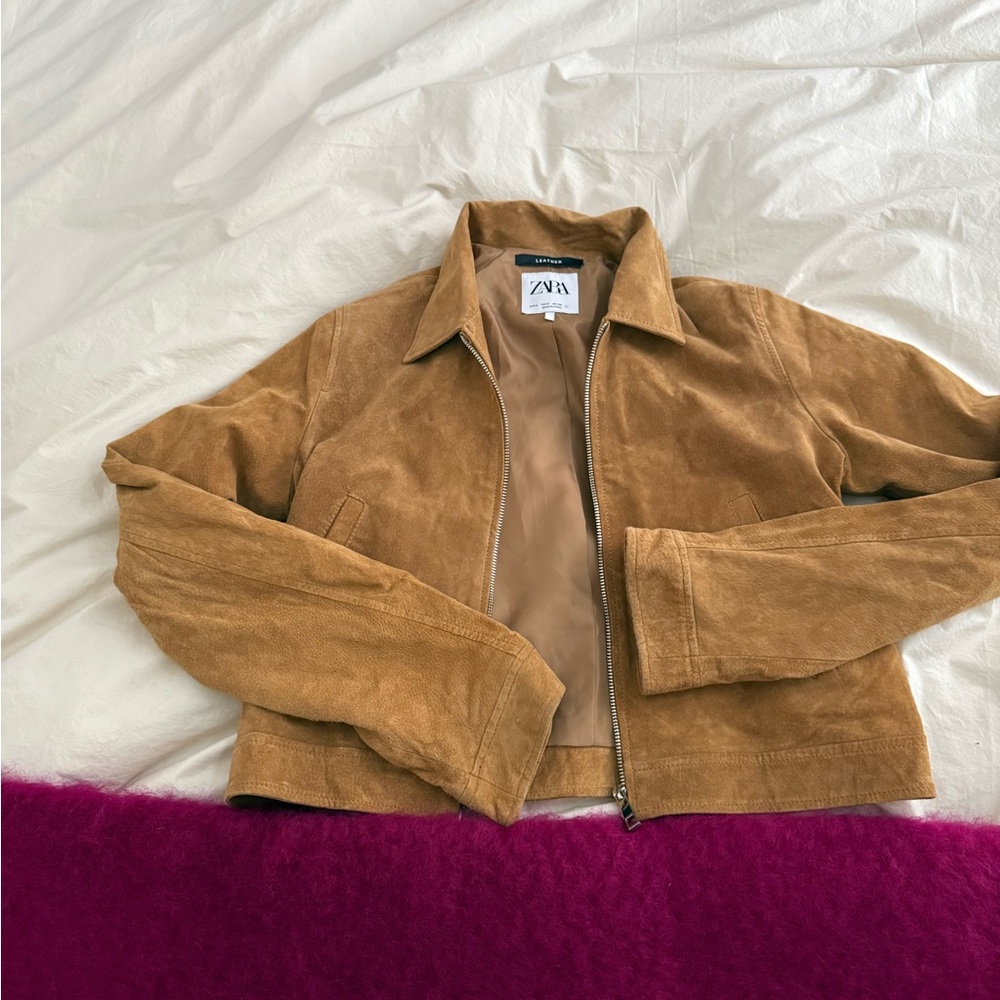 ZARA Ladies Suede Zip Jacket - Picture 7 of 13